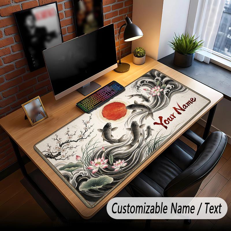 Music General Theme Custom Mouse Pad Personalized With Name Text Customized Desk Mat For Office Home Decor