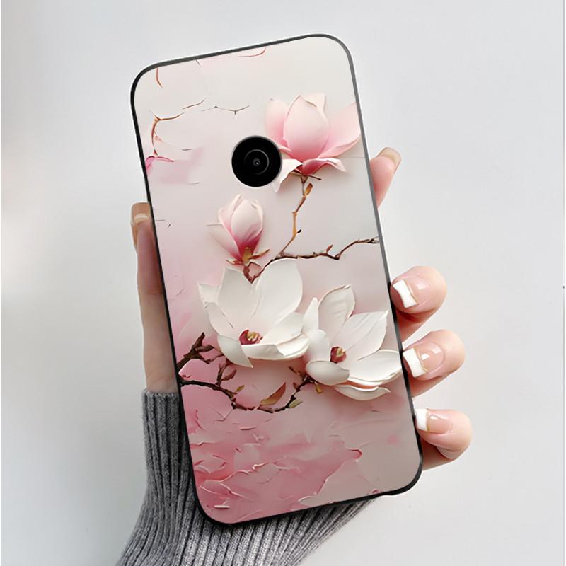 Пенальный чехол для телефона Nokia 110 4G 2023 Fundas Coque Мягкий силиконовый черный чехол Милый цветочный мультяшный корпус Capa