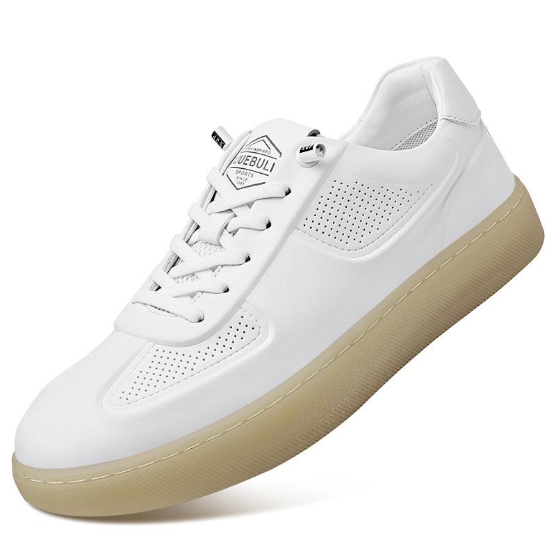 Новые мужские сандалии полые дышащие коровья кожа повседневная обувь для доски мягкая подошва ретро немецкие маленькие белые туфли