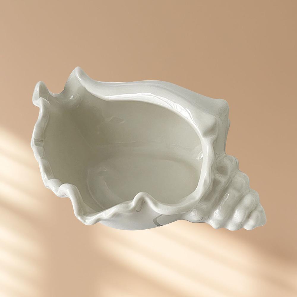 Conch Shape Ceramic Jewelry Tray Desktop Earrings Necklace Storage Dish Shell Jewelry Tray Home