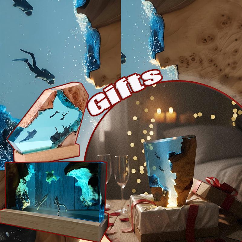 Creative Ocean Animal Series Ornaments With Usb Plug In Home&Office Atmosphere Night Light Decor Craft Gifts For Children&Adults