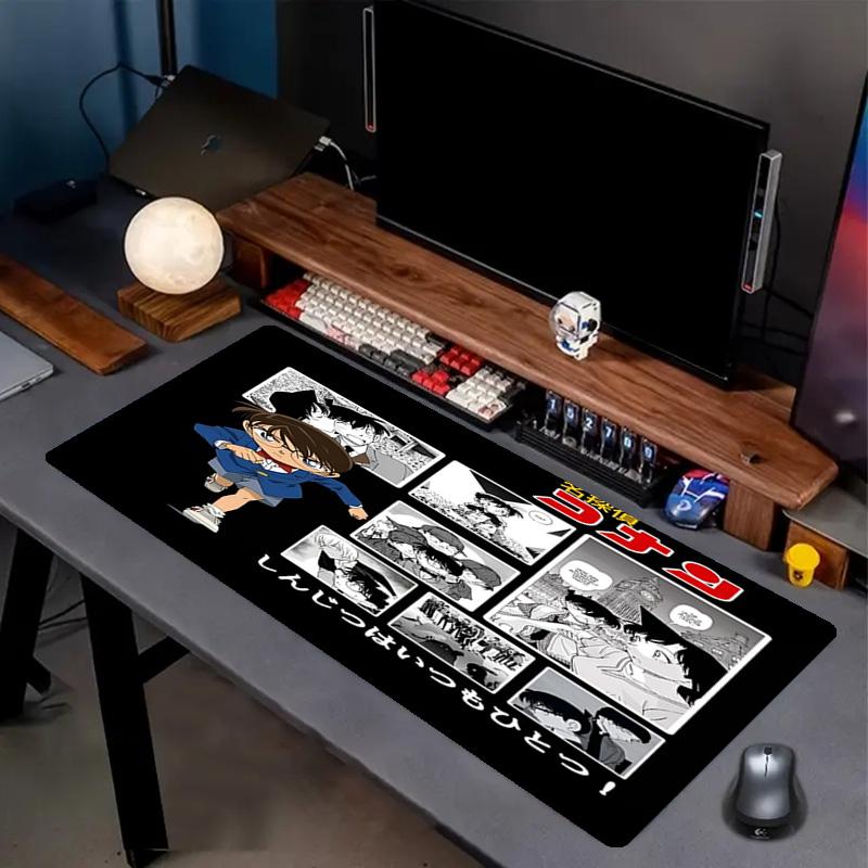 Detective Conan Print Mouse Pad, Anti‑Slip Desktop keyboard Mat, for PC Laptop Gaming Working Daily Use, Cool Festival Surprise Gift