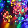 Solar Powered Flower String Lights 7m/22.97ft 50pcs Cherry Blossoms Colorful LEDs Fairy Light
