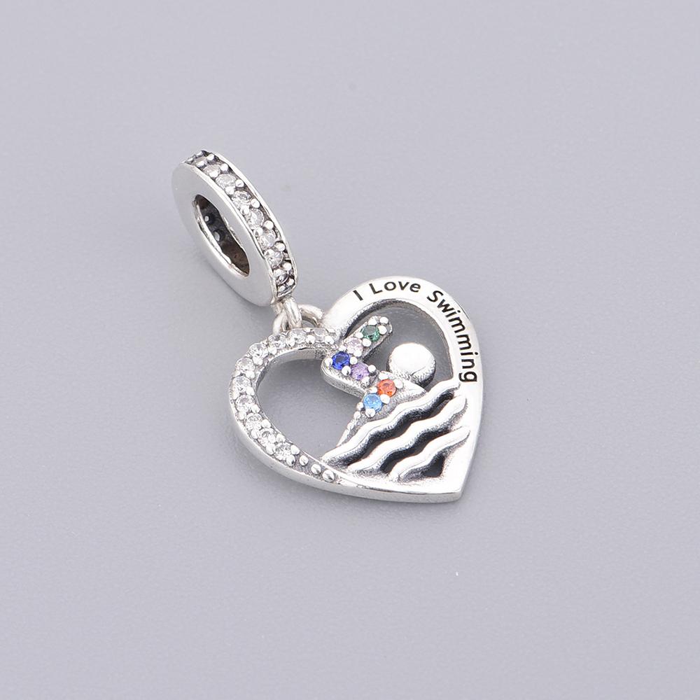 Fit Charm Bracelet 925 Silver Swimming Pole Dance Cheerleader Golf Volleyball Baseball Runner Bead For Making Berloque