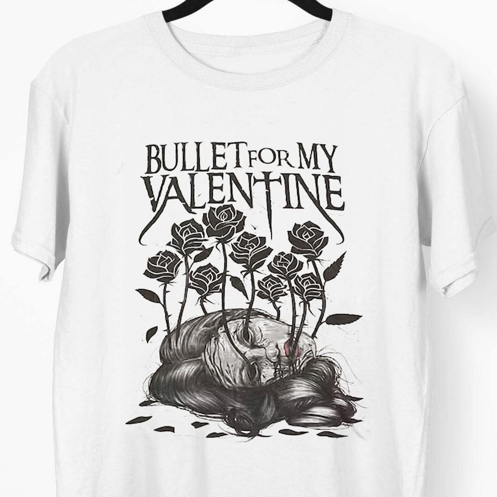 Ремейк футболки Bullet for my valentine 2009, совершенно новая, белая, рок, TE7021, унисекс