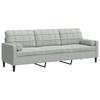 3 Seater Sofa with Decorative Cushions Light Grey 210 cm Velvet