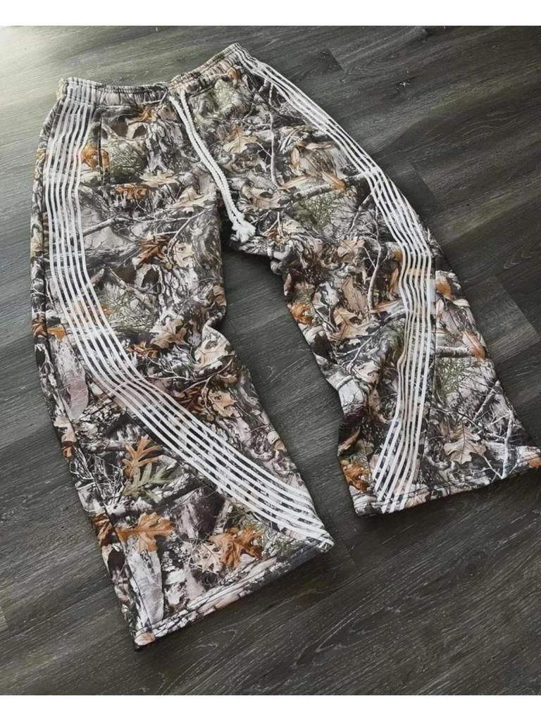 RogueWave Яркие Уличные Хип-Хоп Спортивные Штаны Y2K Харадзюку Ретро Широкие Брюки Американская Оверсайз Мода Свободные и Универсальные Повседневные