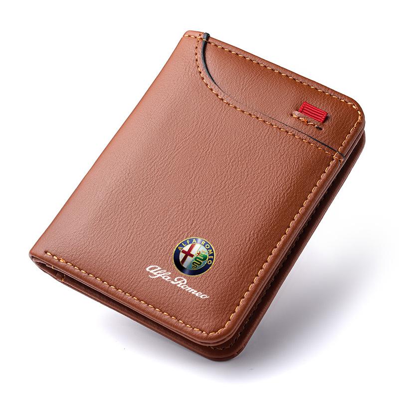 XTXG4 Fashion Car Vintage Wallet Driver Licence Storage Coin Purse For Alfa Romeo Giulietta 159 147 156 166 Mito Giulia GT Stelvio
