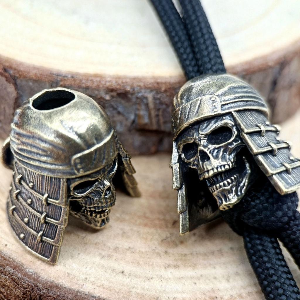 Череп ниндзя голова латунный нож бусины EDC DIY паракорд плетеные браслеты шнурки подвески аксессуары уличные инструменты подвески амулеты