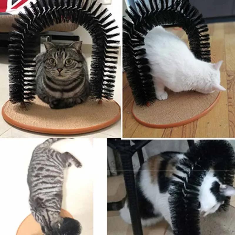Игрушка для кошек Arch Self Groom Балуйте кошек с массажной щеткой для ухода за волосами и когтеточкой Игрушка для кошек Интерактивные игрушки