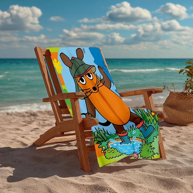 Ultra-Soft Beach Towel with Die Maus Theme,Ideal for Pool - Camping, Diving - Perfect Travel Essential, Vibrant Beach Towel.