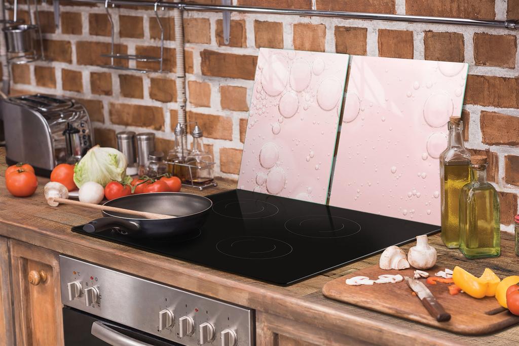 SZKLANA PŁYTA OCHRONNA NA KUCHENKĘ 90x52 RÓŻOWA