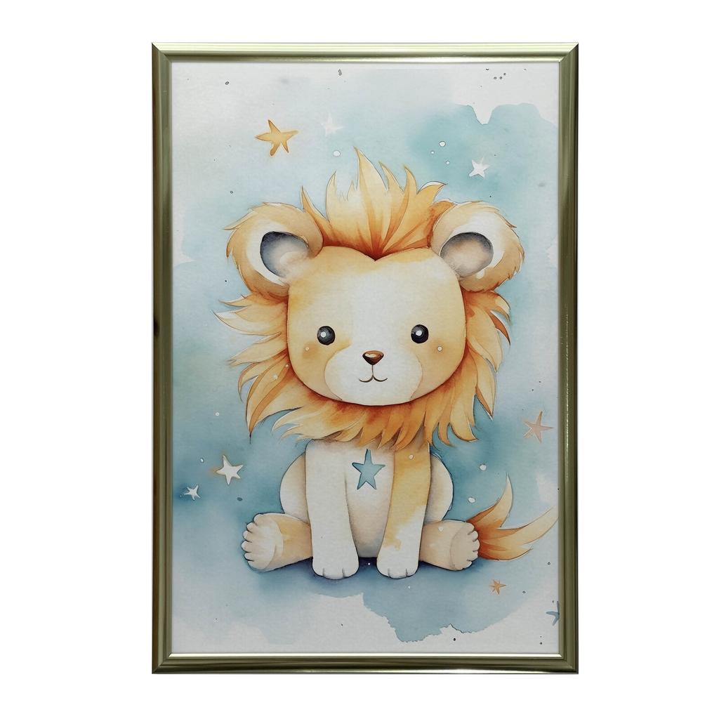 Lwi Blask Marzeń Lwi Blask Marzeń, 30X40 Cm, Rama Aluminiowa Złota, Papier Matowy 230 Gsm