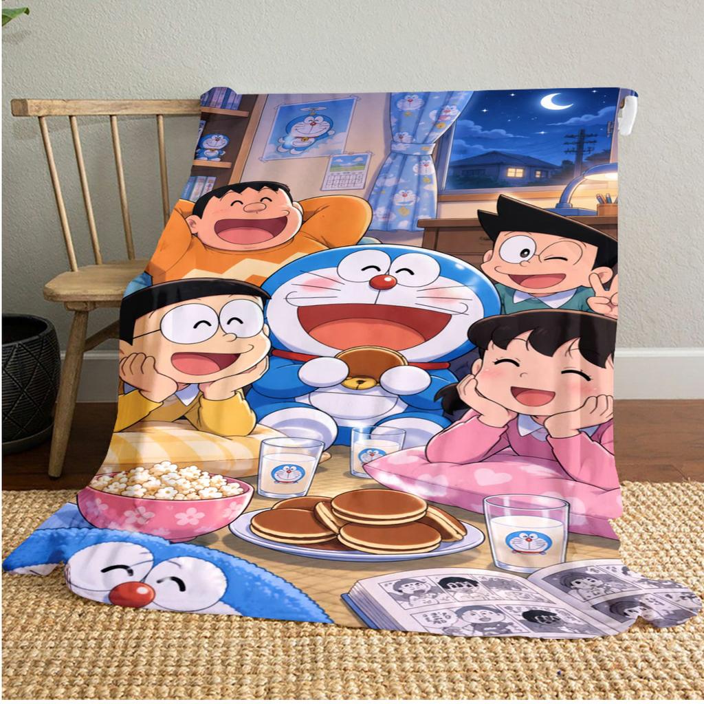 Doraemon Plush Blanket Soft Comfortable All Seasons Perfect Gift Couch Office Nap Outdoor Travel Blanket