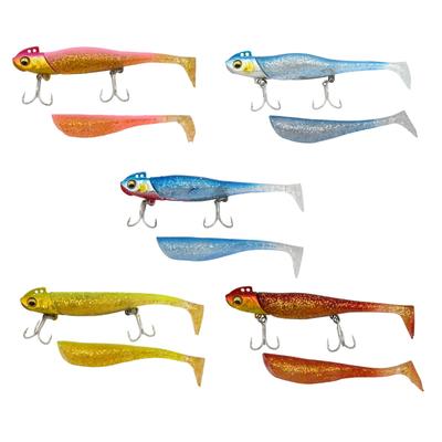 Waku Fimac Vibration Jig Head 23g with Seabass Jig Head Spare Worm Included Worm, 5-Color Set, Lure, Worm, Vibration,