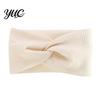 Cross Design Elastic Headband Ribbed Cotton for Women, Non-Slip Wide Hair Band Sports Yoga Running, Sweat-Absorbent Breathable Accessory Daily
