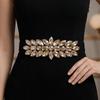 Rhinestone Crystal Stretch Waist Belt Shiny Waist Cincher Luxury Elastic Waist Belt  Daily