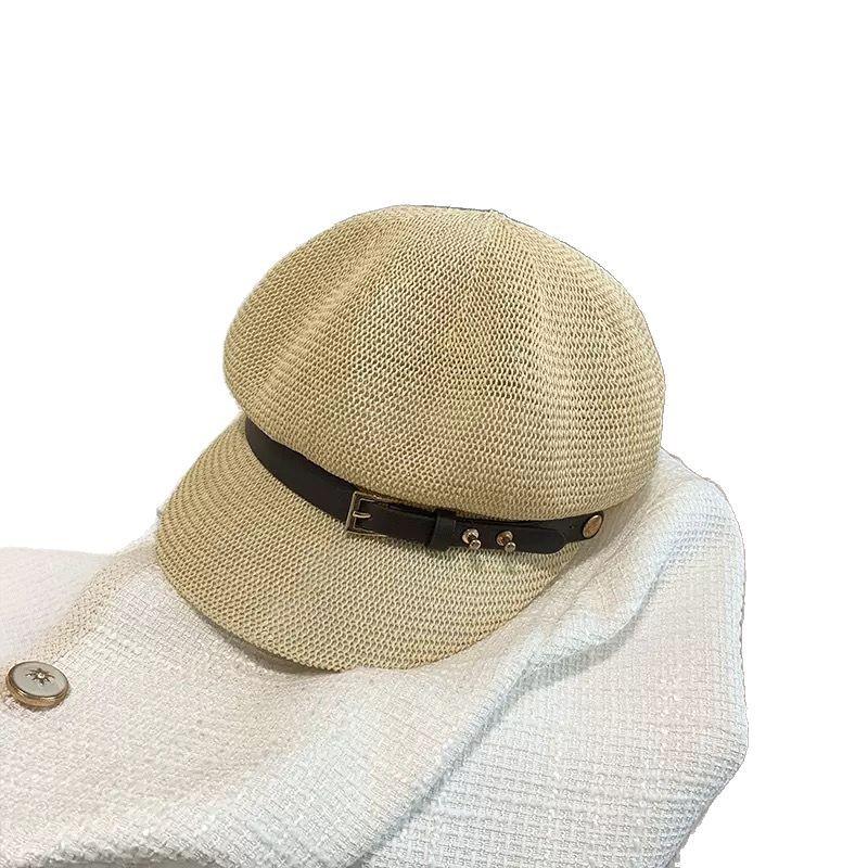 Korean Style Retro Newsboy Hat for Women - Octagonal, Breathable, Knitted Design for Spring & Summer 2025 Outings