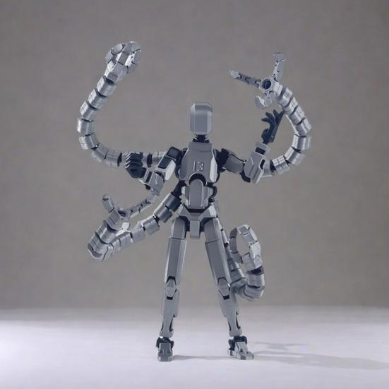 3D-печатная фигурка робота с аксессуарами, подвижные суставы, модель робота, игрушка