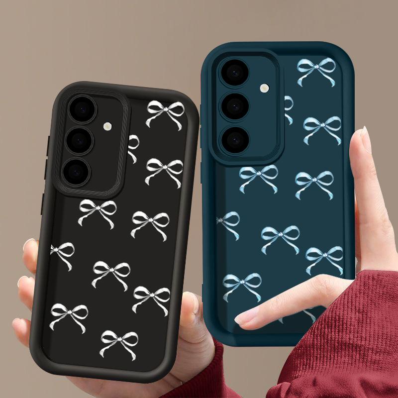 Чехол для телефона с узором в виде банта для Samsung S25 S24 S26 FE S23 S22 Ultra A56 A36 A16 A26 A55 A15 A35 A25 A54 A17 A27 A37 A57 A18 Ударопрочный бампер