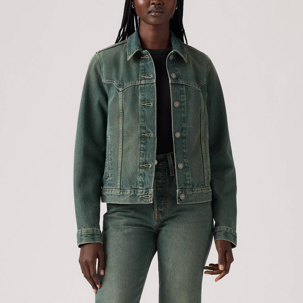 Levis Простая Универсальная Повседневная Удобная Джинсовая Куртка с Одной Пуговицей и Длинным Рукавом Женские куртки 004H4-0000