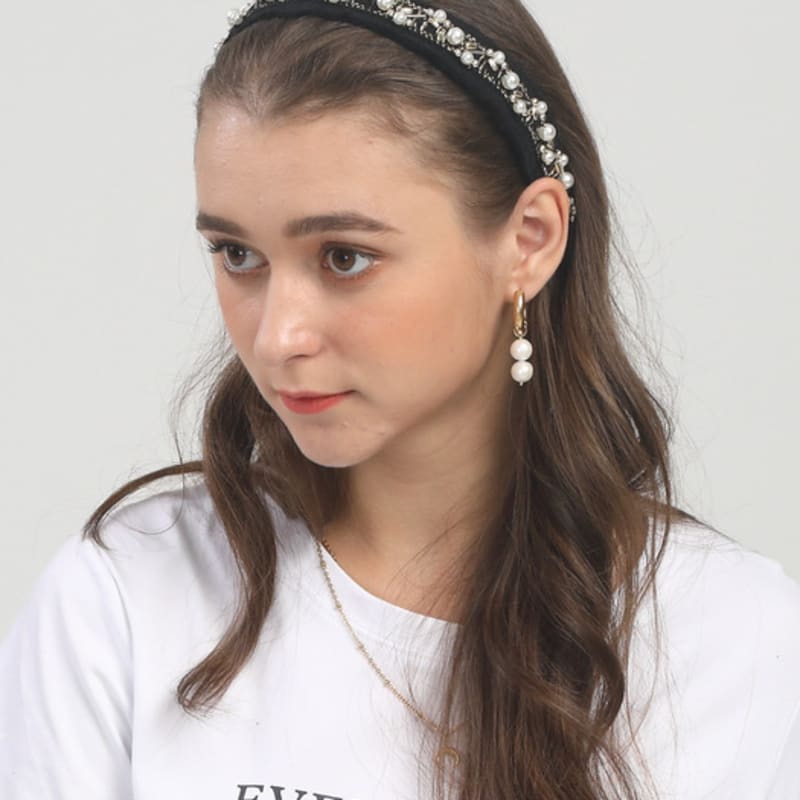 Этническая повязка для волос LALA Pearl - Черная