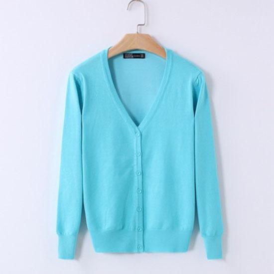 European and American Autumn Women's Thin Sweater Women's Knit Sweater Cardigan Shawl Long Sleeve V-neck Short Coat