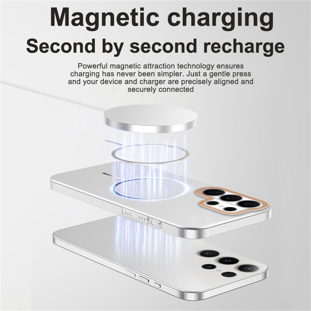 Металлическая матовая краска для чехла телефона с магнитом Magsafe для Samsung S26 Ultra S25 Edge S24 FE S23 S22 Plus A56 A55 Защитная крышка