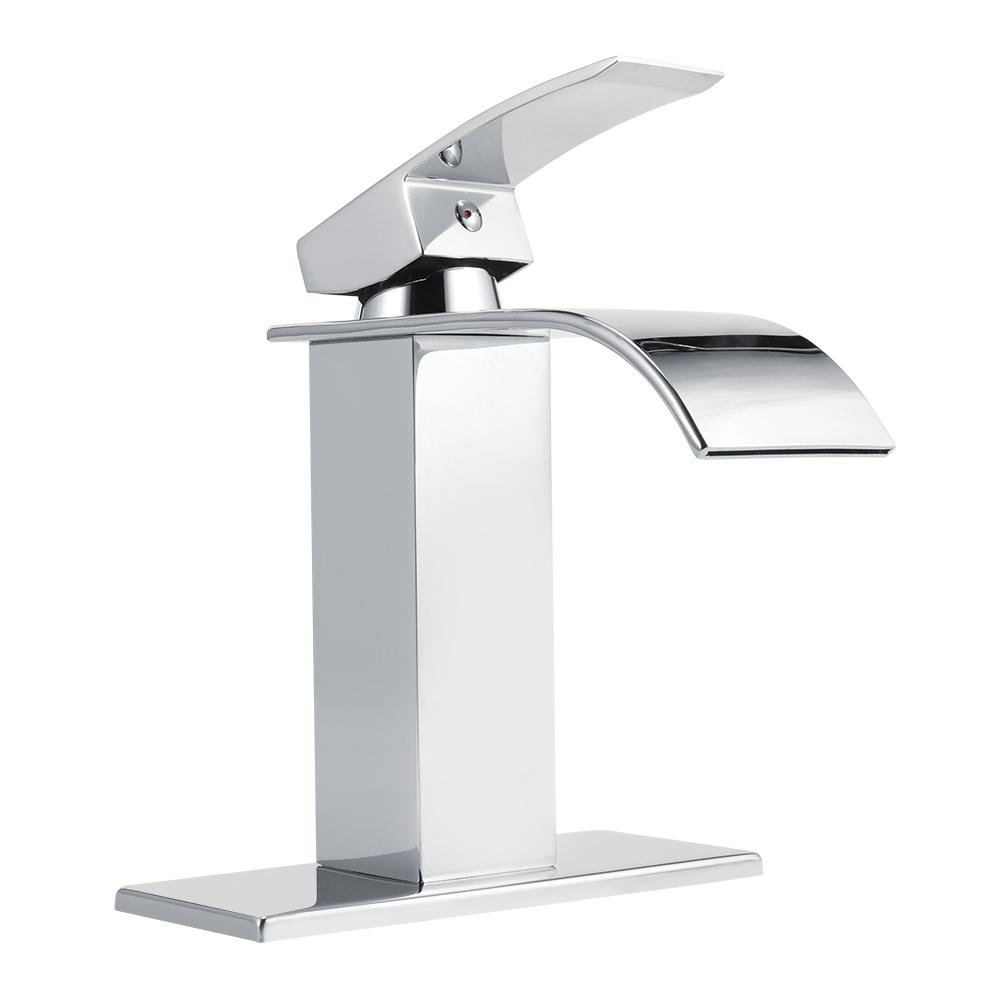 3/8 Standard Wide Spout Single Hole Brass Waterfall Hot and Cold Water Faucet Basin Water Tap