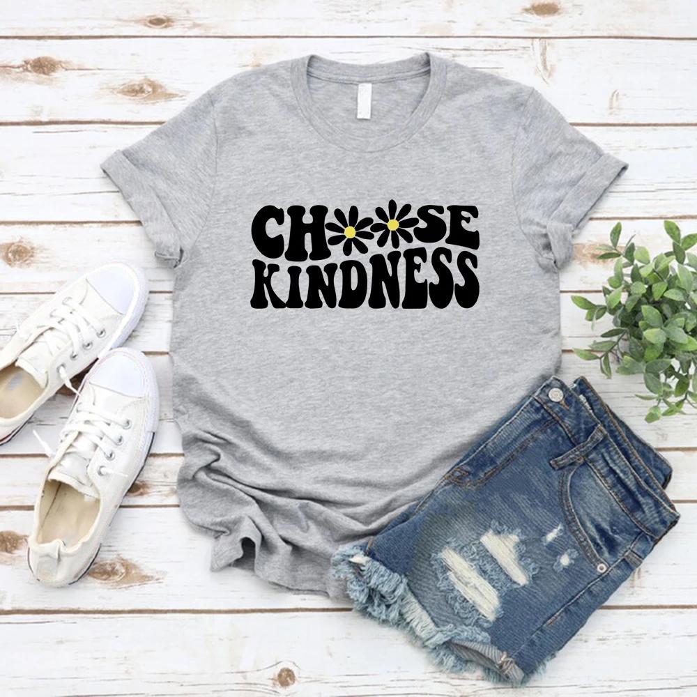 Teacher TShirt Choose Kindness Shirt Back To School Tee Women Short Sleeve Tshirts Casual Graphic T Shirts Gift for Teacher