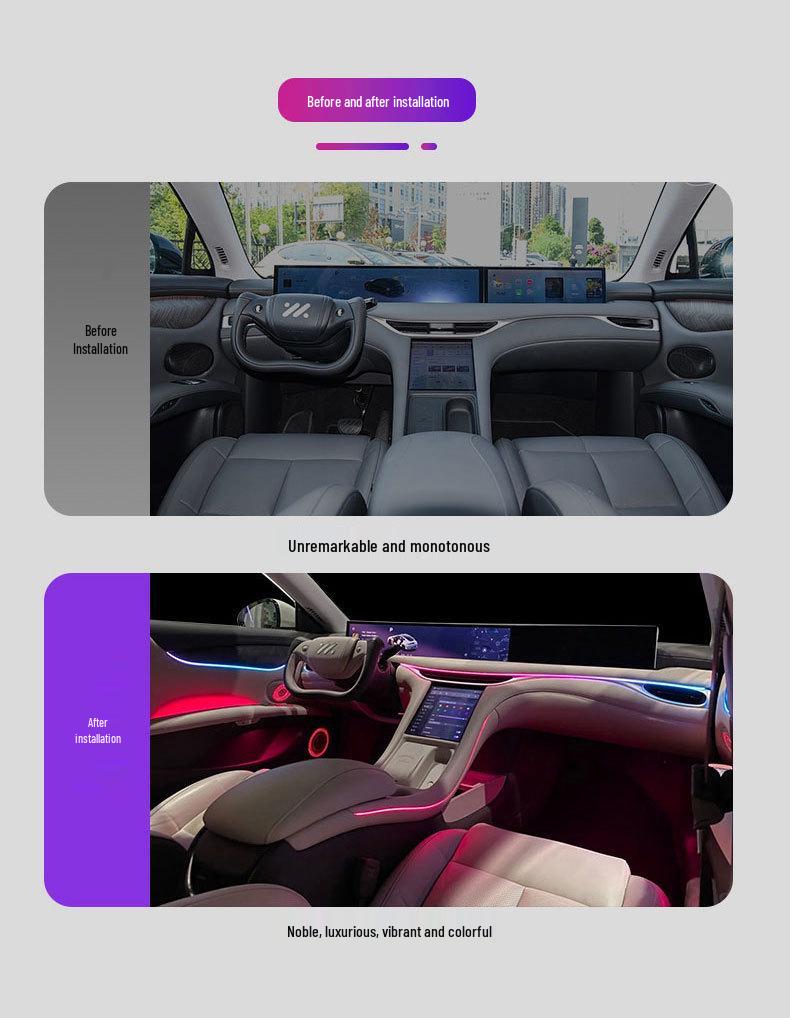 Динамическая подсветка салона для ZEEKR LS6/L6/LS7 с управлением через оригинальный экран