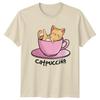 Catpuccino Unisexs TShirt Coffee Puns Cats Birthday Gift For Her
