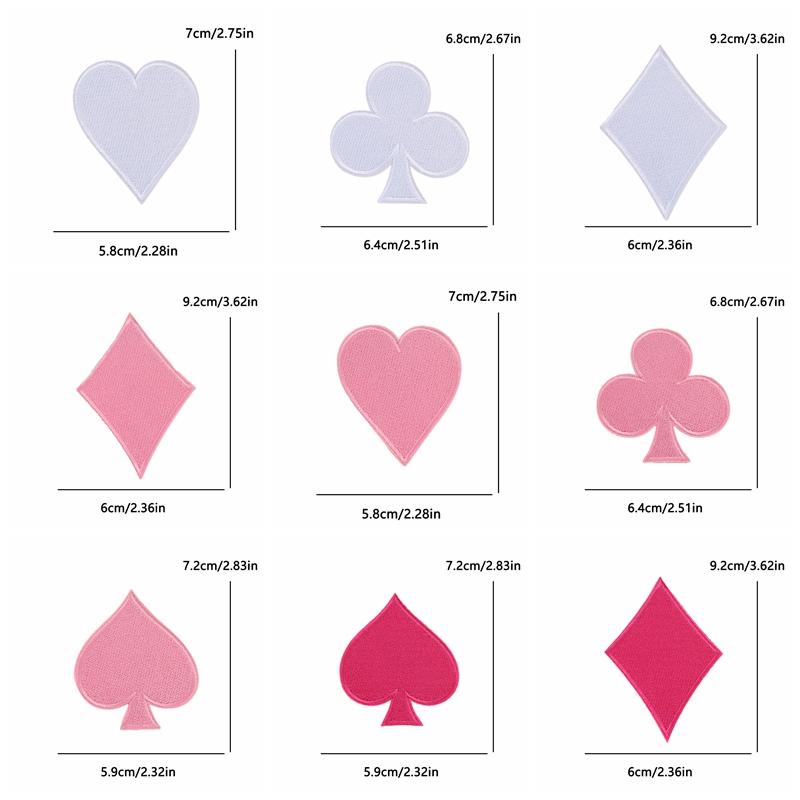 10pcs Wholesale New Poker Trend Embroidery Patch On Clothes Jackets Diy Decoration Cartoon Iron On Patches For Clothing Access