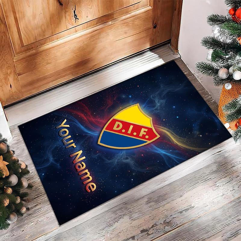 Djurgårdens IF Printed Crystal Velvet Rug Non‑Slip Crystal Velvet Carpet For Sofa Bedroom Indoor Home Decoration