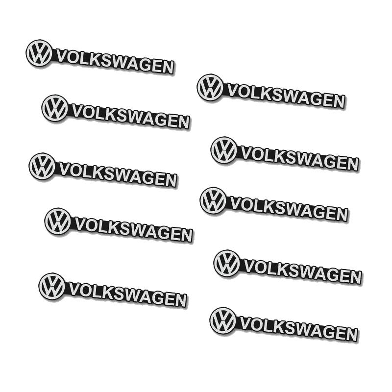 RUNTB1 5/10Pcs Car Audio Speaker 3D Aluminum Badge Logo Stickers For VW GTI Polo Golf Passat Tiguan Arteon Touareg CC Taigo Caddy Jetta