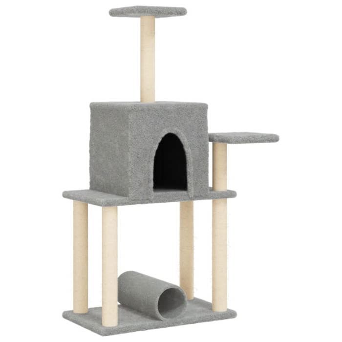 VidaXL Arbre à chat avec griffoirs en sisal gris clair 122 cm 172089