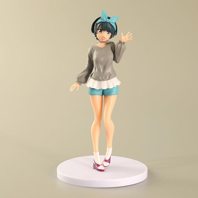 18CM Anime Rental Girlfriend Figure Mizuhara Chizuru Red Dress Standing Asami Nanami Model PVC Cute Doll Collection Girls Toys