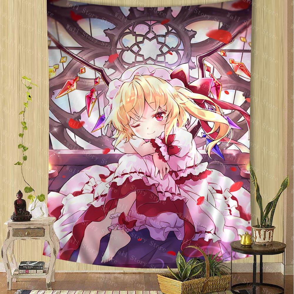Проект Touhou Фландрская Алая Гобелен Аниме Гобелен Таро Хиппи Настенные Ковры Студенческая Стена Подвесные Листы Стена для Спальни Гобелен