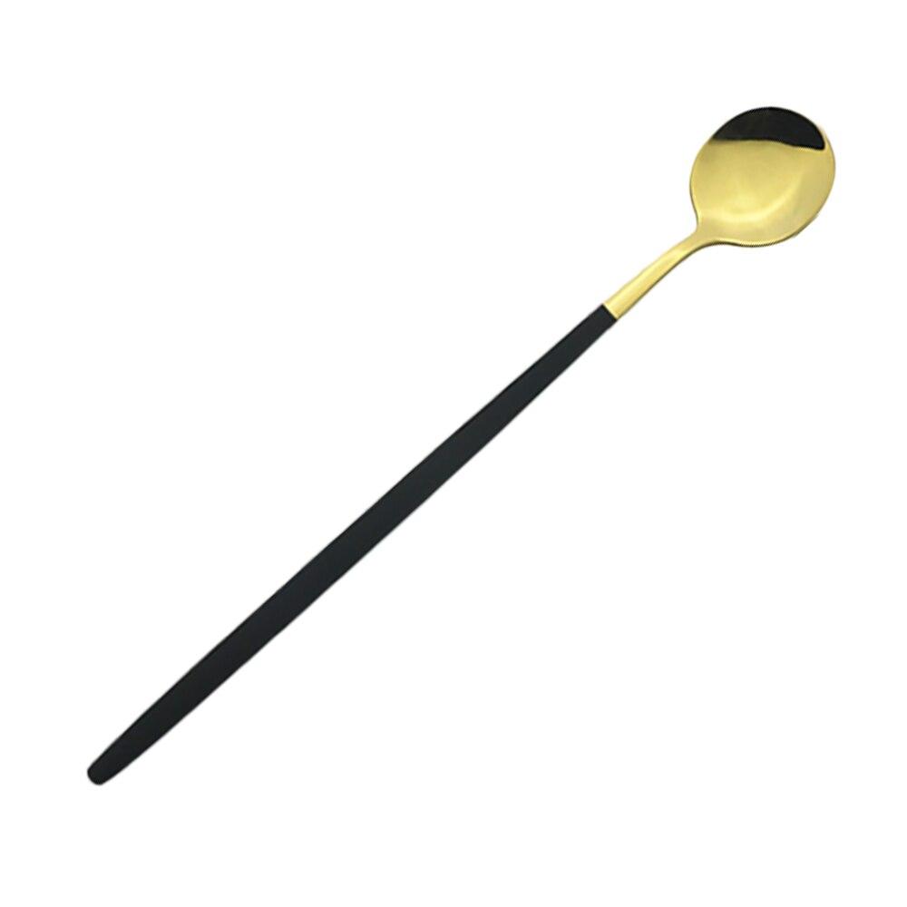 Красочная десертная чайная ложка, столовая посуда, ложка для сока, кофе, набор столовых приборов, ложка для мороженого с длинной ручкой, посуда из нержавеющей стали