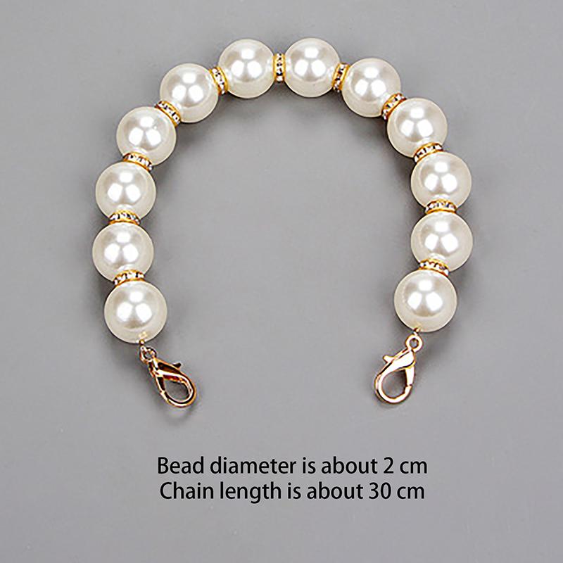 Classic Short Pearl Bag Beaded Handle Chain For Women Girls Bags Tote Bag Handle Replacement Pearl Chain Bag Accessories