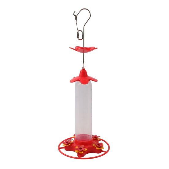 360ml Hummingbird Feeder Hanging Feeder with Anti-Ant Guard Bird Feeder with 5 Flower Feeding Ports Circular Perch for Garden Backyard
