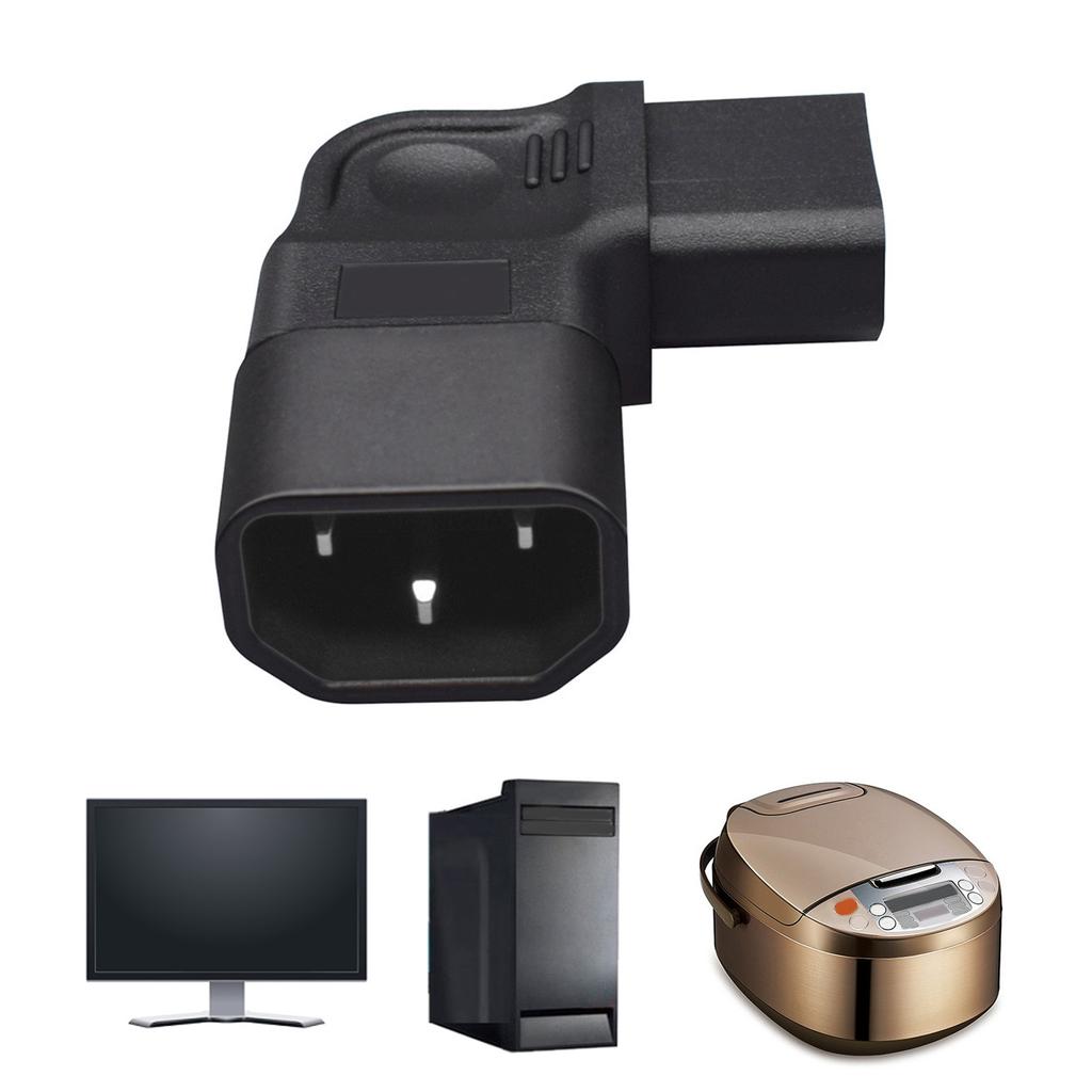 IEC320 C14 к C13, изгибающая влево вилка питания, штекер сливового цвета, переходник с переходником с женским боковым изгибом C13