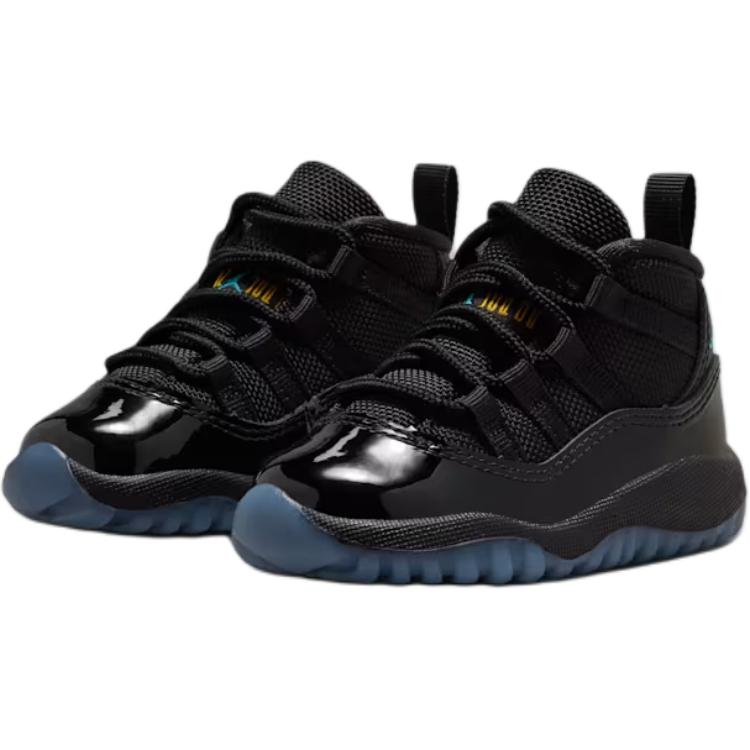 Jordan Air Jordan 11 High top Toddler Shoes Black/Gamma Blue Infant And Toddler 378040-047