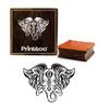 Printtoo Craft Textile Wooden Rubber Square Stamp Elephant Face Pattern Stamps-2 X 2