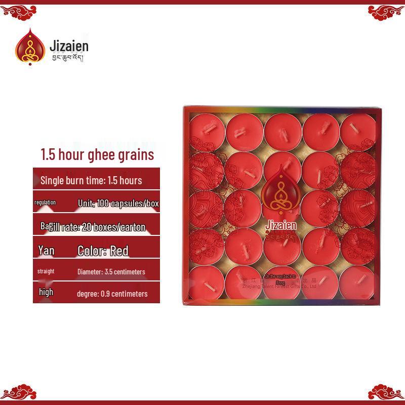 Лампада-лотос из топленого масла для подношения Будде - Доступна с длительностью горения от 1,5 до 24 часов