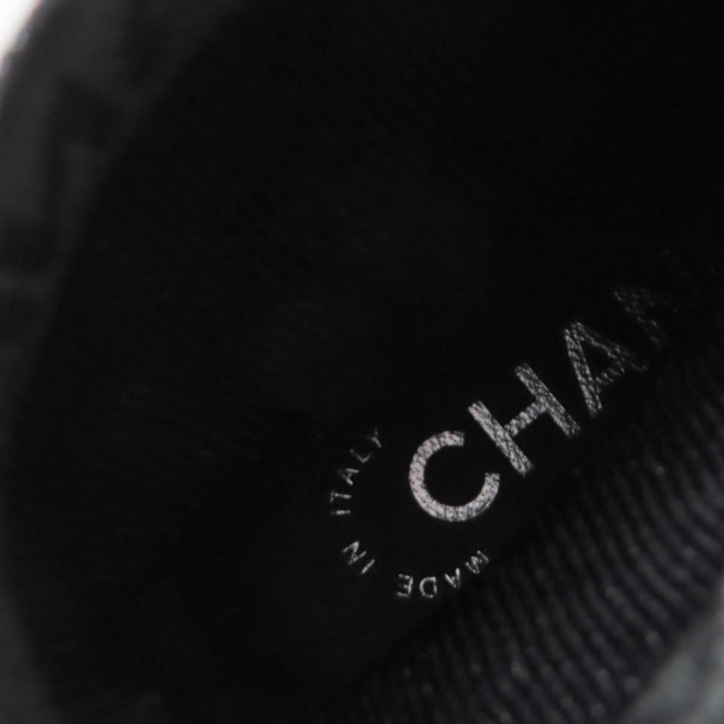 Excellent CHANEL boots Logo-emblazoned patent leather sock boots black 34.5 Used