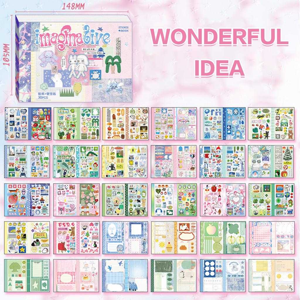 Мультяшная высеченная книжка со стикерами Эстетичные картинки Аниме-штучки Набор для скрапбукинга для журнала Дневника Планировщика Альбома Чехла для телефона