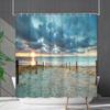 Shower Curtain Waterproof And Mildew-Proof Coconut Tree Beach Beach Bathroom Shower Curtain Shower Curtain Partition Curtain Free Punching