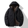 Mens Mid-length Hooded Cotton Coat Warm Thick Winter Casual Loose Fit Jacket