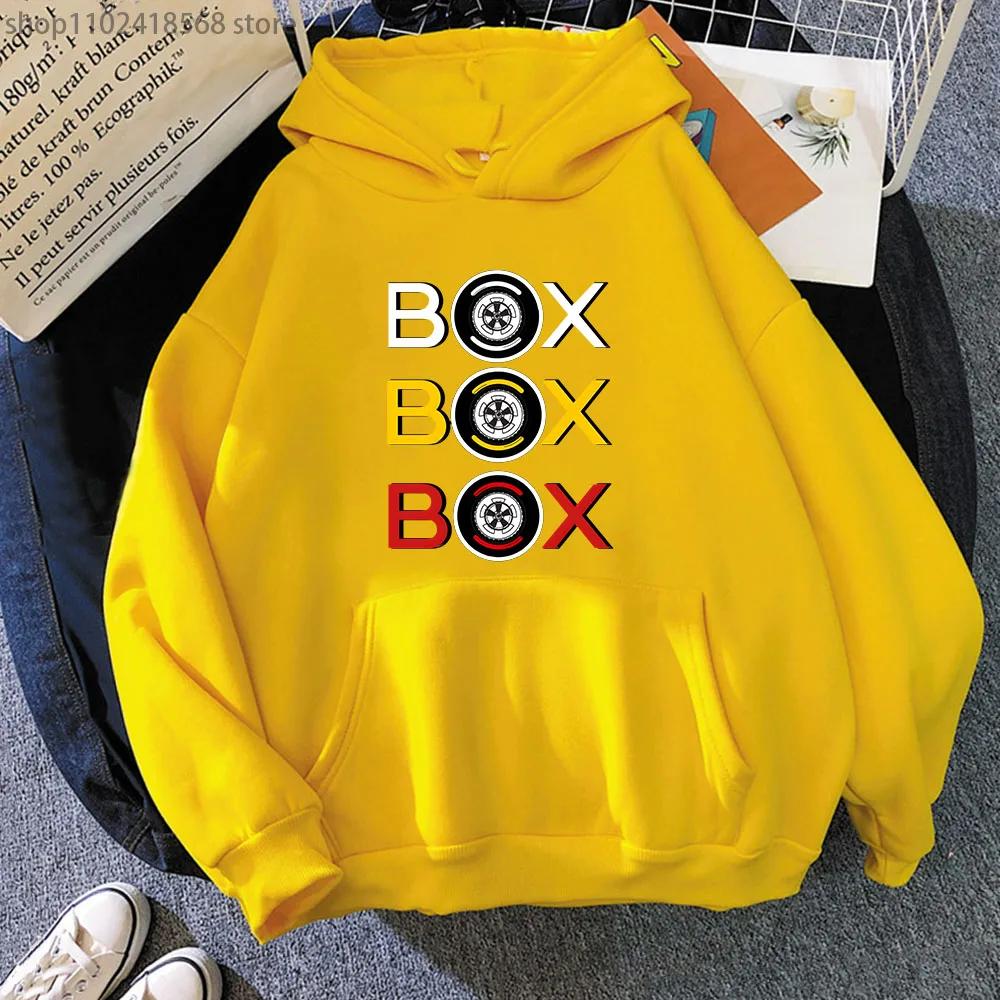 Cartoon F1 Hoodies Men Car Box Box Box Sweatshirt with Hooded Women's Clothing Games Men Clothes Y2k Long Sleeve Tops